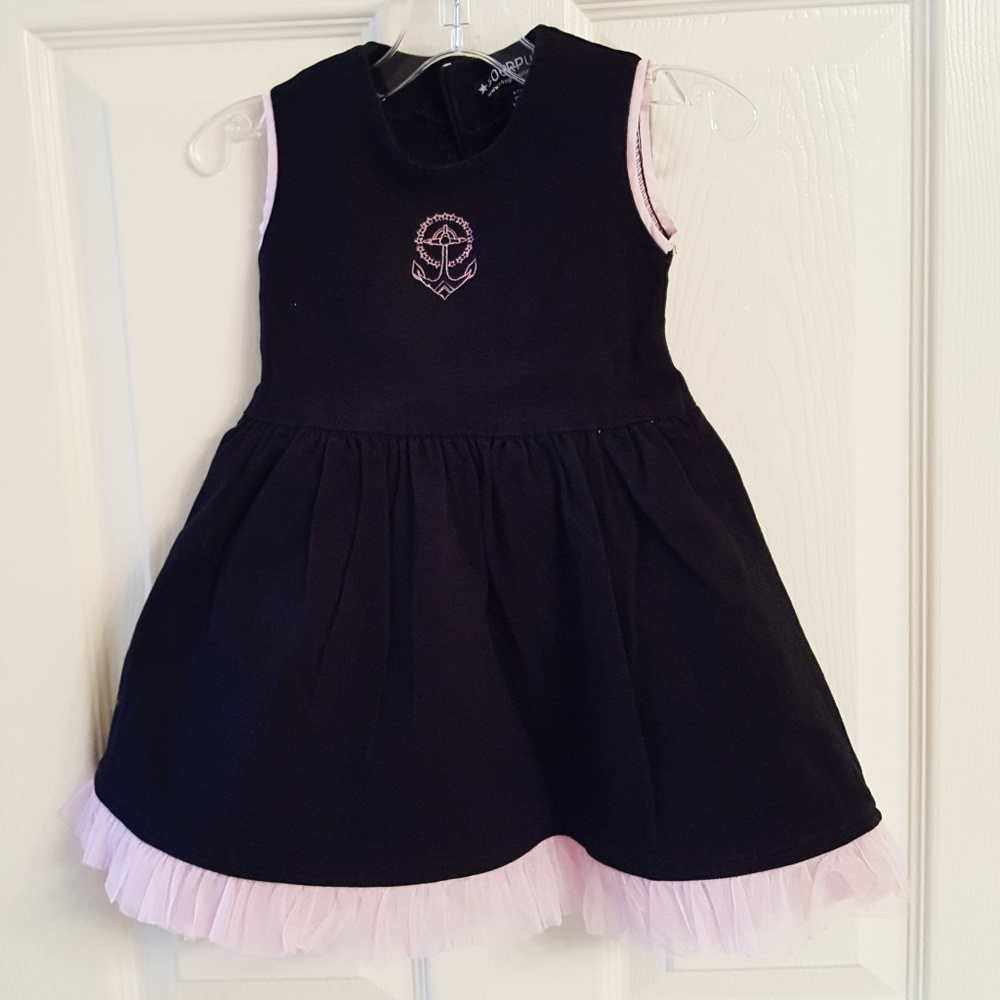 GIRLS Anchor Tulle Dress NWT Sourpuss Black/Pink Designer Kids Wear Adorable
